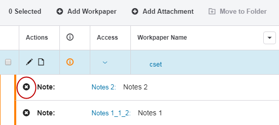 Manage Workpaper Notes